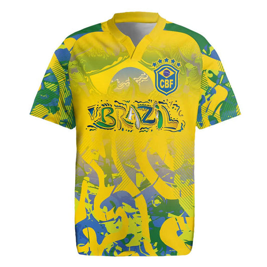 Custom Brazil Football Champion 2024 Rugby Jersey