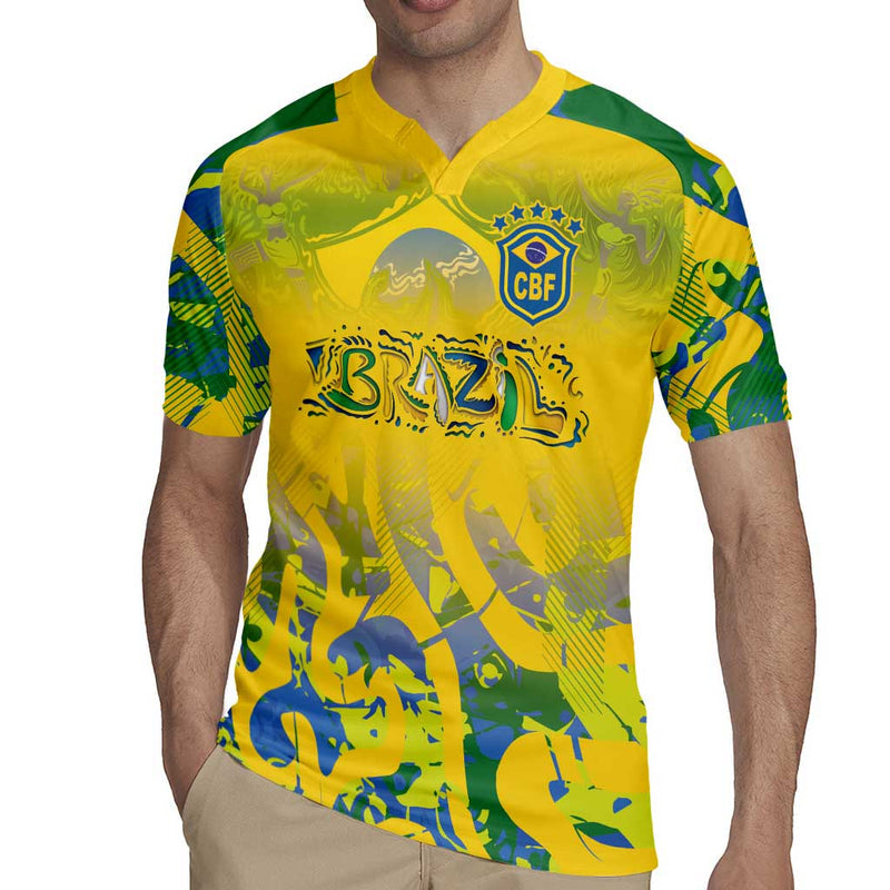 Custom Brazil Football Champion 2024 Rugby Jersey