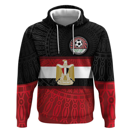 Custom Egypt National Football Egyptian Geometric And Flag Hoodie