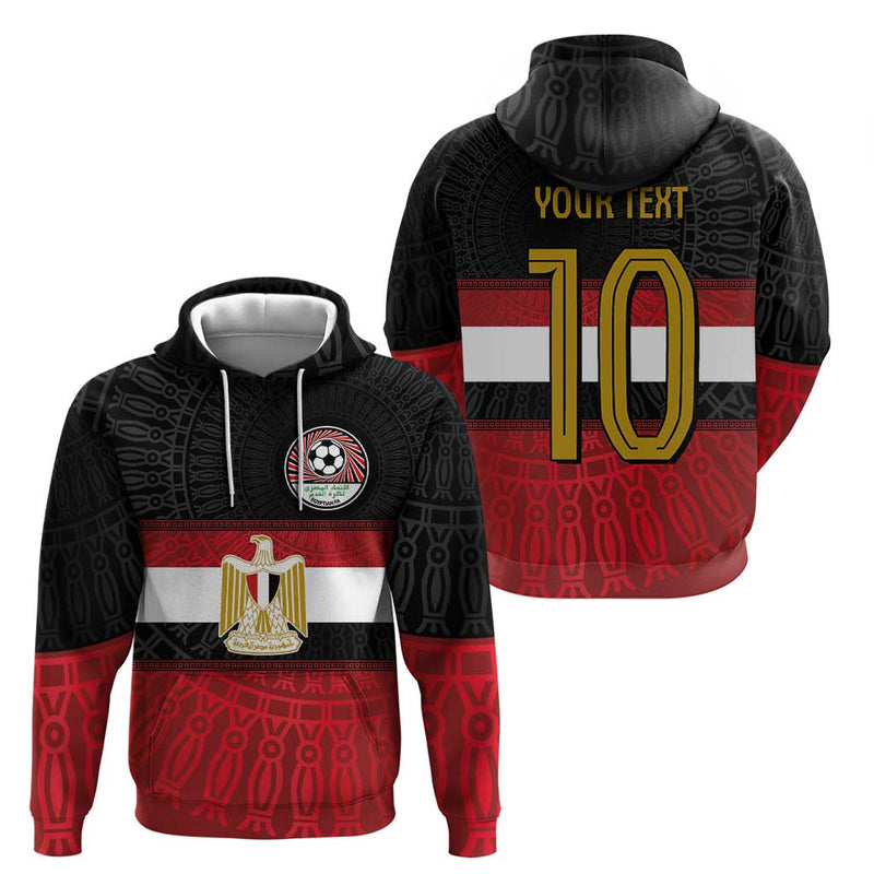 Custom Egypt National Football Egyptian Geometric And Flag Hoodie