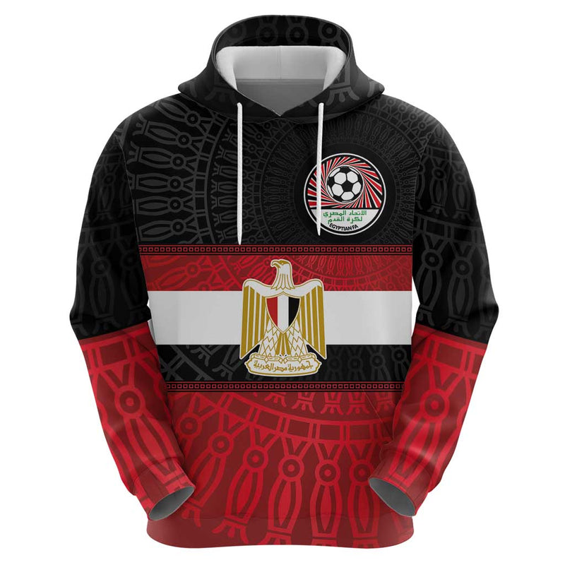 Custom Egypt National Football Egyptian Geometric And Flag Hoodie