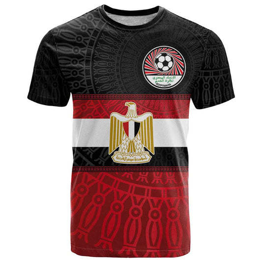 Custom Egypt National Football Egyptian Geometric And Flag T Shirt