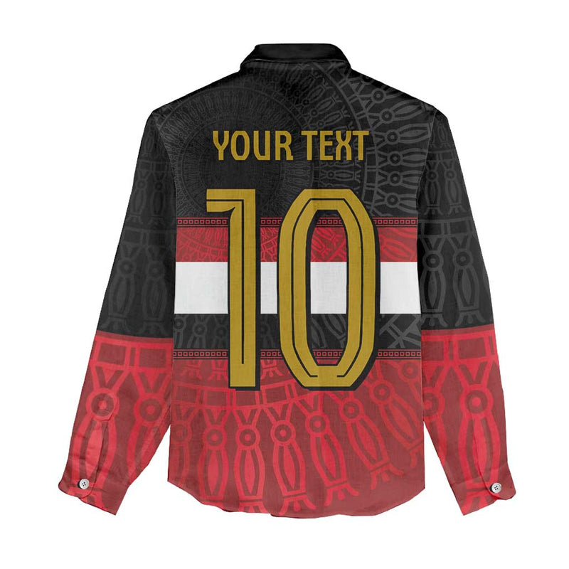 Custom Egypt National Football Egyptian Geometric And Flag Women Casual Shirt
