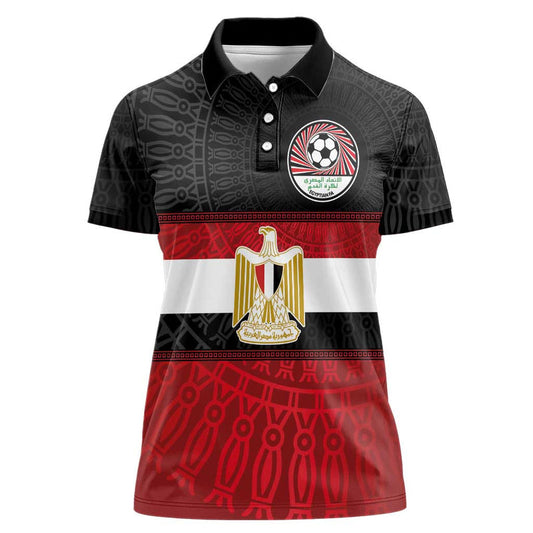 Custom Egypt National Football Egyptian Geometric And Flag Women Polo Shirt
