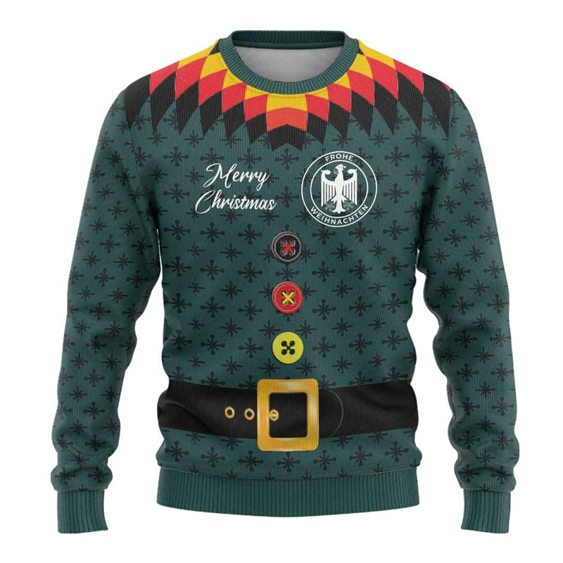 Custom German Christmas Ugly Christmas Sweater German Football Jersey Mix Santa Suit Style