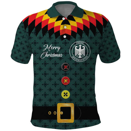 Custom German Christmas German Football Jersey mix Santa Suit Style Polo Shirt