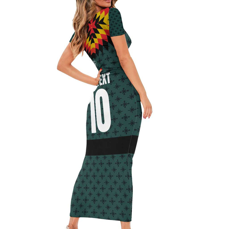 Custom German Christmas German Football Jersey Mix Santa Suit Style Short Sleeve Bodycon Dress