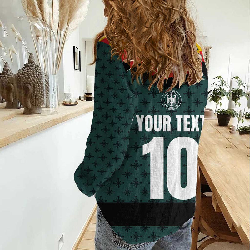 Custom German Christmas German Football Jersey mix Santa Suit Style Women Casual Shirt
