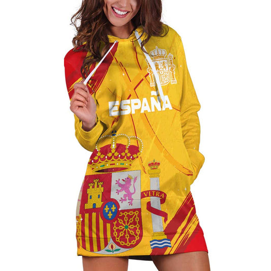 Custom Basketball Fan Jersey Spanish Royal Seal of España Hoodie Dress