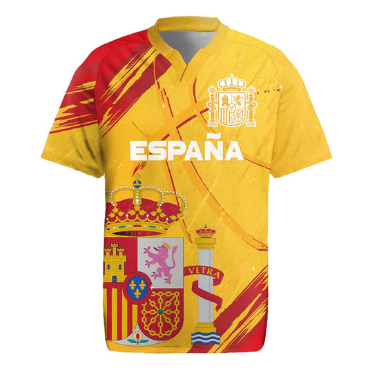 Custom Basketball Fan Jersey Spanish Royal Seal Of España Rugby Jersey