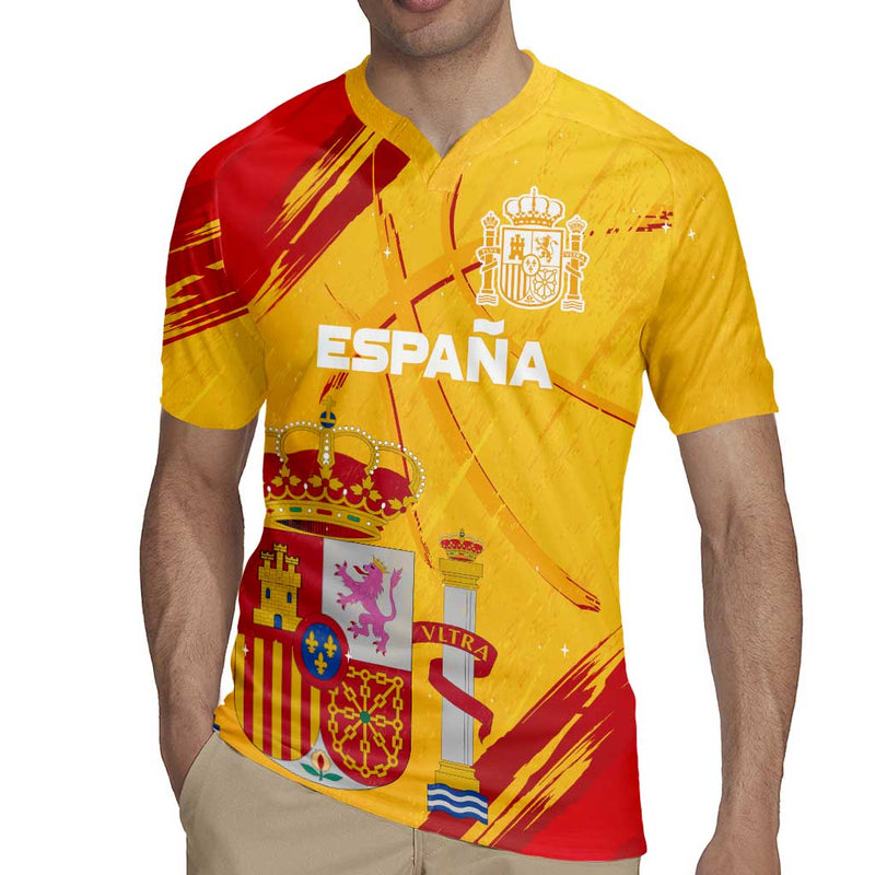 Custom Basketball Fan Jersey Spanish Royal Seal Of España Rugby Jersey