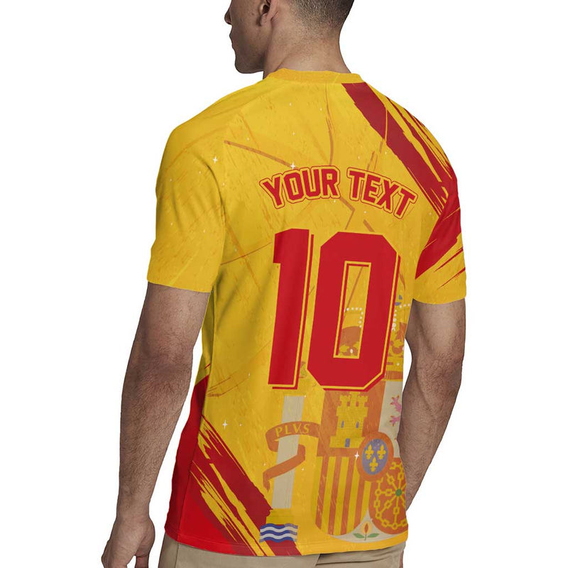 Custom Basketball Fan Jersey Spanish Royal Seal Of España Rugby Jersey