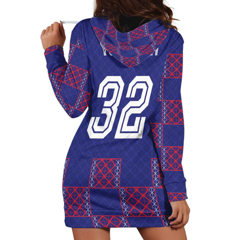 Custom Basketball Fan Jersey French Paris Architectural Heritage Checkered Style Hoodie Dress