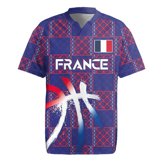Custom Basketball Fan Jersey French Paris Architectural Heritage Checkered Style Rugby Jersey