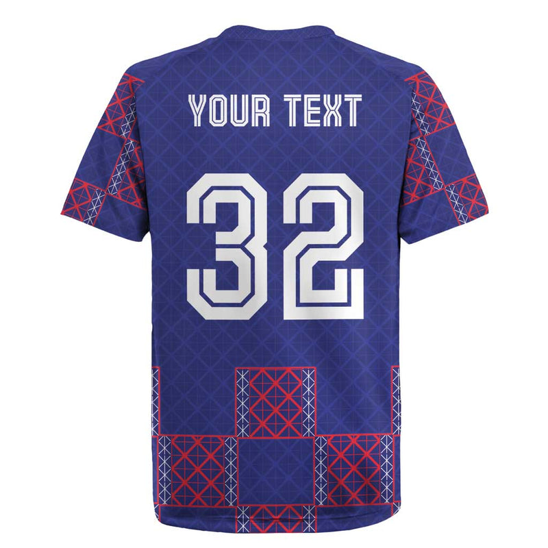 Custom Basketball Fan Jersey French Paris Architectural Heritage Checkered Style Rugby Jersey