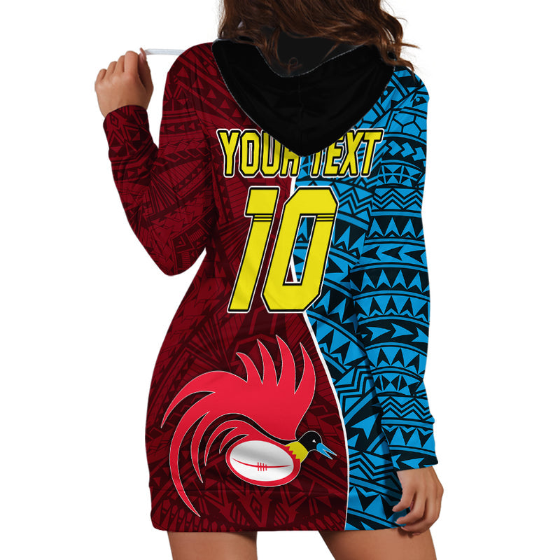 Custom Bintangor Goroka Lahanis Rugby Papua New Guinea Polynesian Tattoo Hoodie Dress