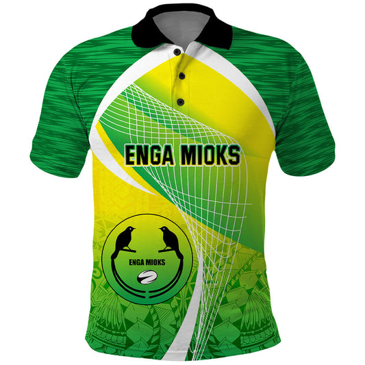 Custom Enga Mioks Rugby Papua New Guinea Polynesian Tattoo Polo Shirt