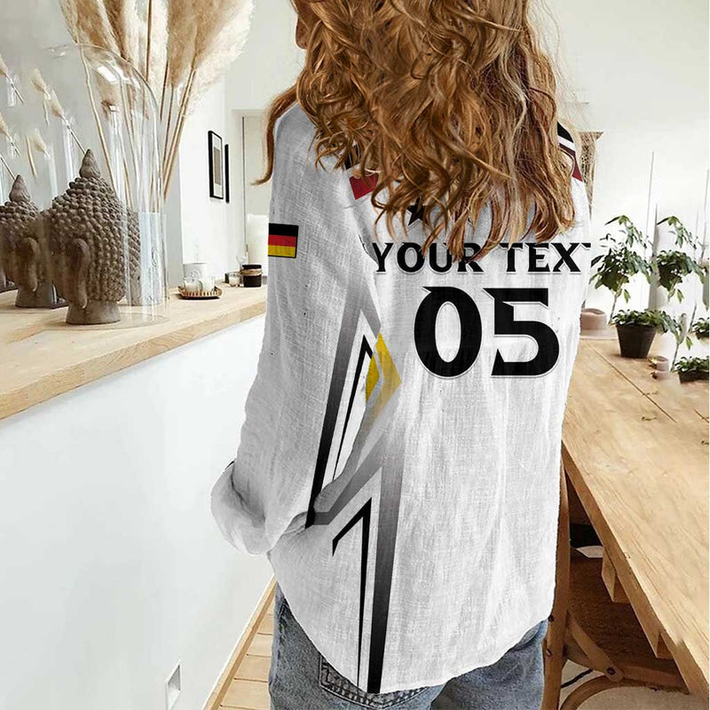 Custom Germany 2024 Football Go Champions Nationalelf White Version Women Casual Shirt