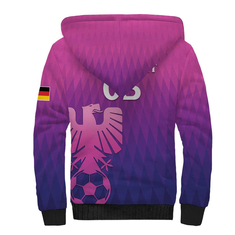 Custom Germany 2024 Football Go Champions Nationalelf Pink Version Sherpa Hoodie