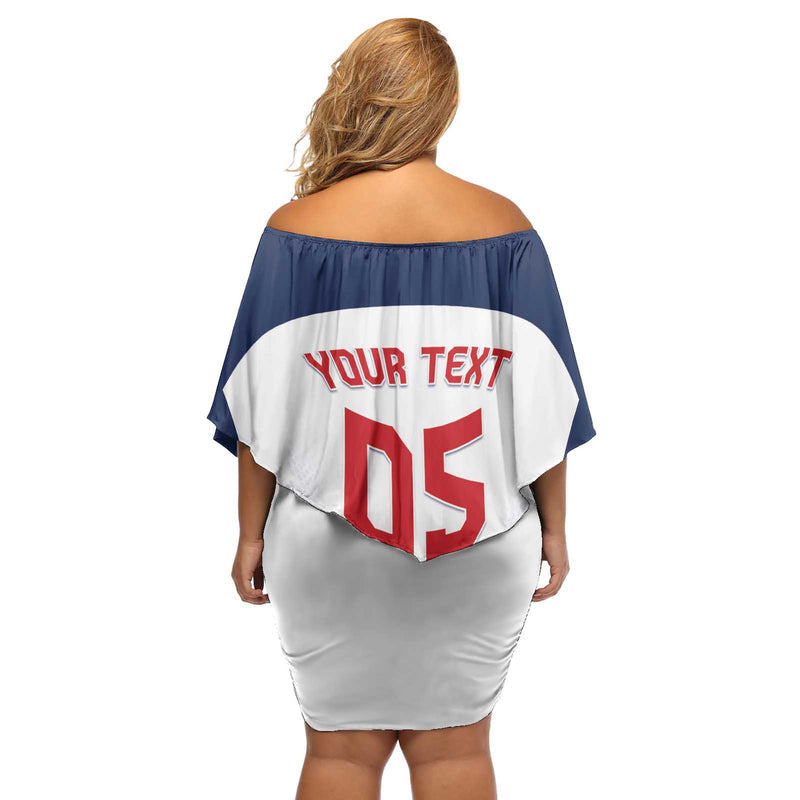 Custom France 2024 Football Go Champions Les Bleus Off Shoulder Short Dress
