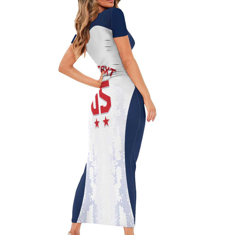 Custom France 2024 Football Go Champions Les Bleus Short Sleeve Bodycon Dress