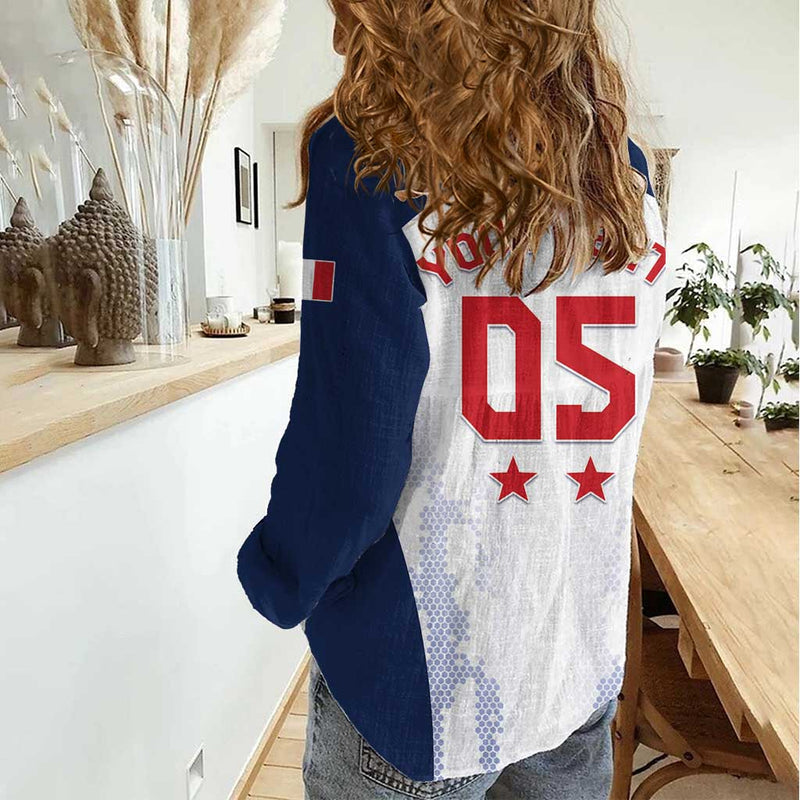 Custom France 2024 Football Go Champions Les Bleus Women Casual Shirt