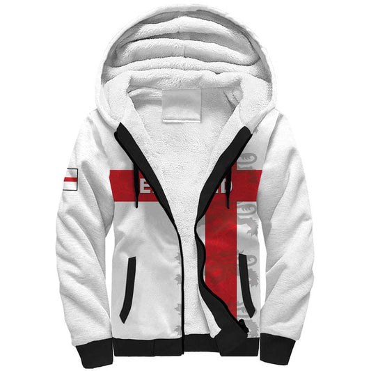 Custom England Rugby Vintage Style Sherpa Hoodie