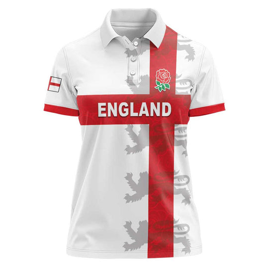 Custom England Rugby Vintage Style Women Polo Shirt