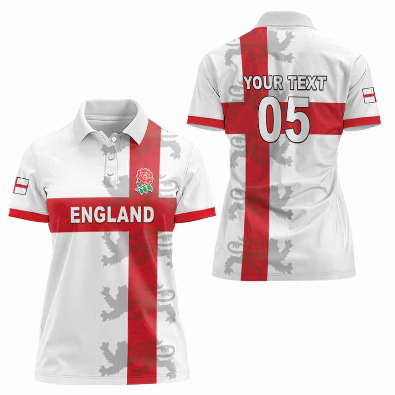 Custom England Rugby Vintage Style Women Polo Shirt