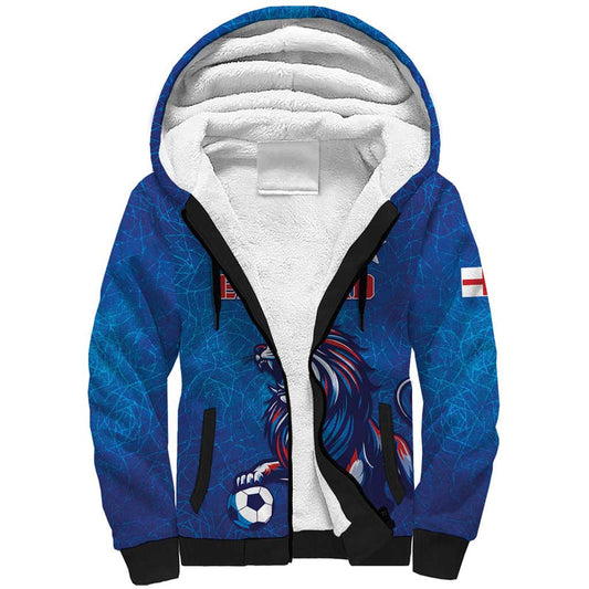 Custom England 2024 Football Go Champions Lionesses Sherpa Hoodie