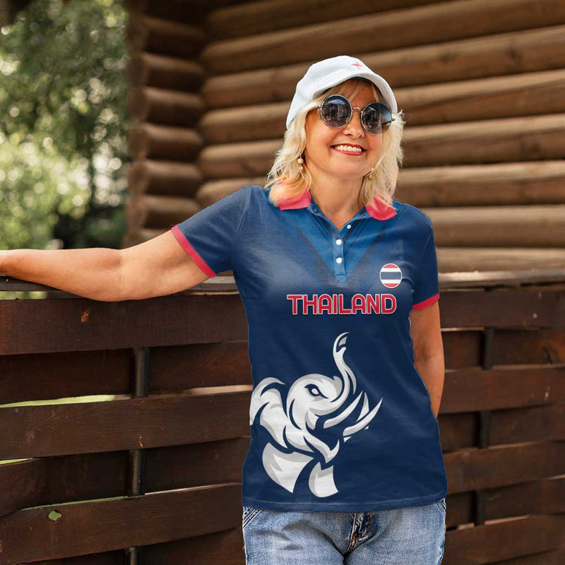 Custom Thailand Football Go Champions Women Polo Shirt