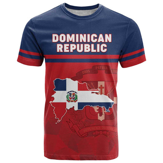 Dominican Republic Dominicana Flag Map T Shirt