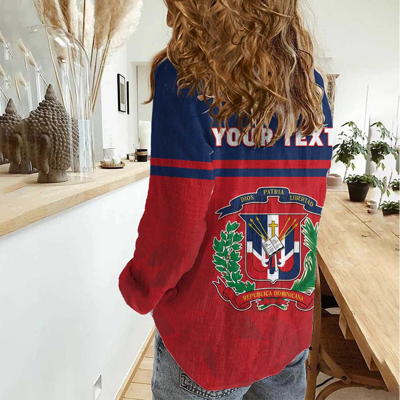 Dominican Republic Dominicana Flag Map Women Casual Shirt