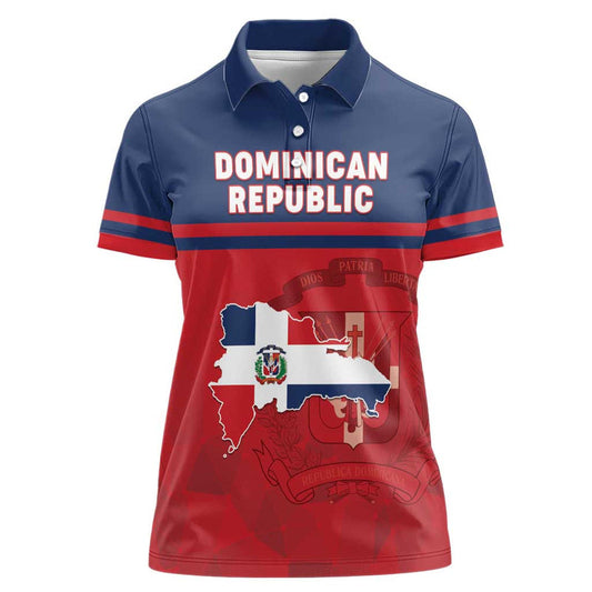 Dominican Republic Dominicana Flag Map Women Polo Shirt