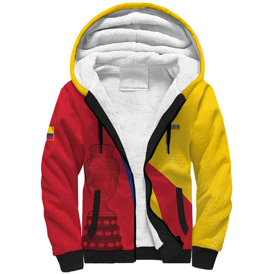 Custom Colombia 2024 Football Go Champions Los Cafeteros Sherpa Hoodie