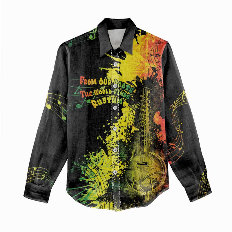 Afro Music Pride From Our Roots The World Finds Rhythm Women Casual Shirt