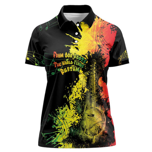 Afro Music Pride From Our Roots The World Finds Rhythm Women Polo Shirt
