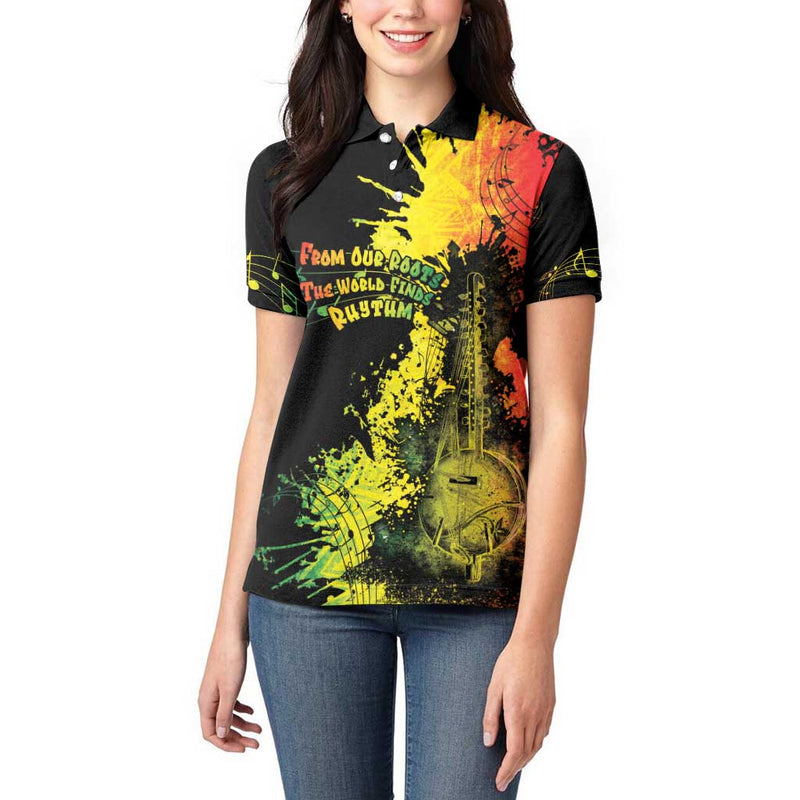 Afro Music Pride From Our Roots The World Finds Rhythm Women Polo Shirt