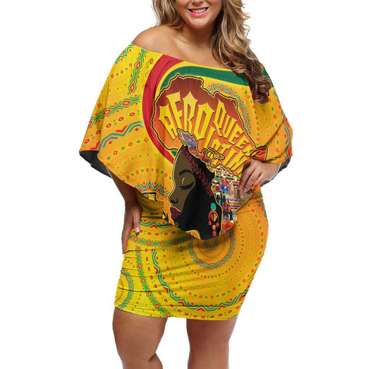 Afro Latina Queen The Beauty Of Black Women Off Shoulder Short Dress