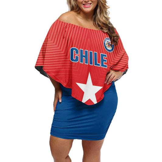 Custom Chile Star Football Vamos La Roja Off Shoulder Short Dress