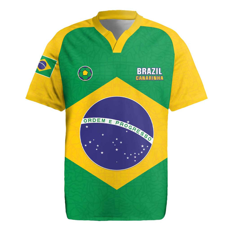 Custom Brazil Football Flag Style Rugby Jersey