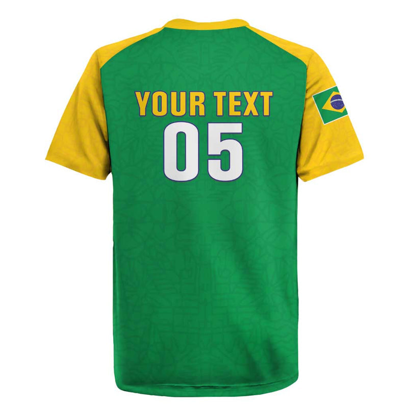 Custom Brazil Football Flag Style Rugby Jersey