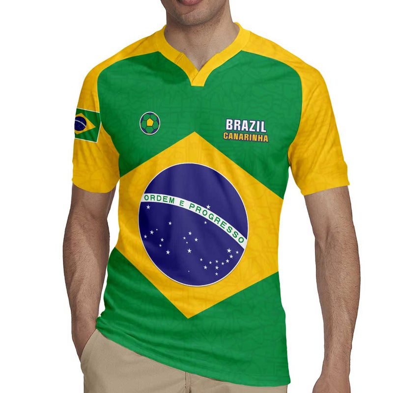 Custom Brazil Football Flag Style Rugby Jersey