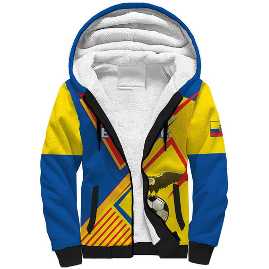 Custom Ecuador Football La Tricolor Sporty Style Sherpa Hoodie