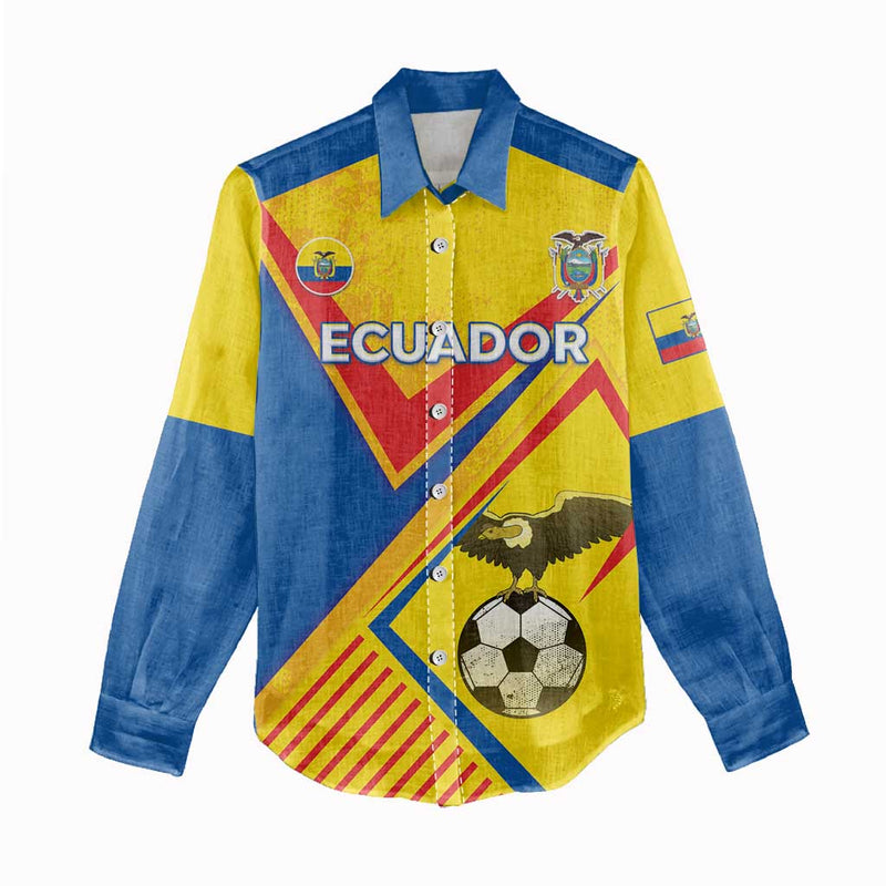 Custom Ecuador Football La Tricolor Sporty Style Women Casual Shirt