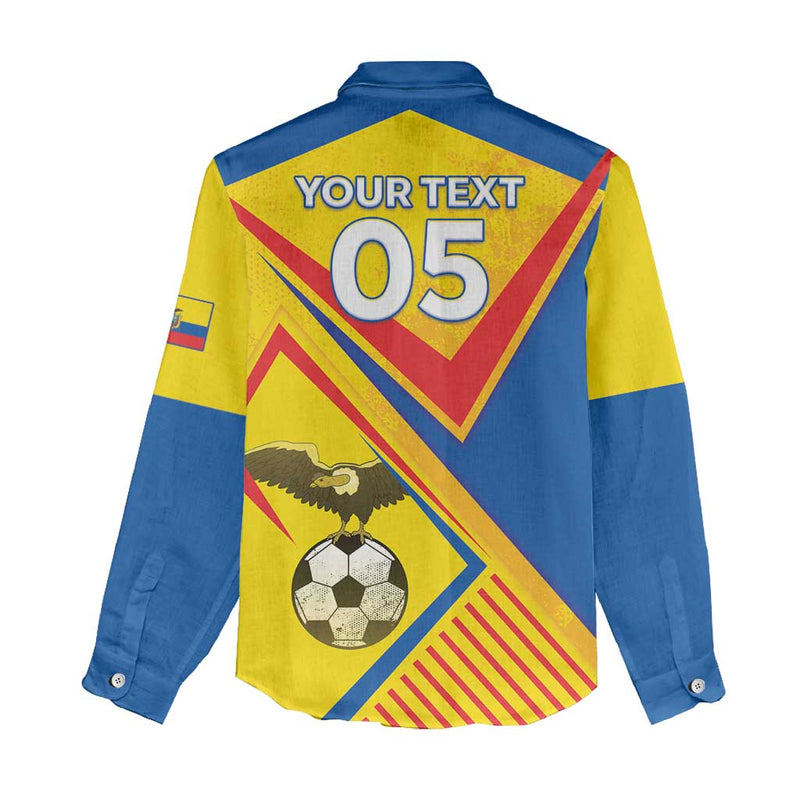 Custom Ecuador Football La Tricolor Sporty Style Women Casual Shirt