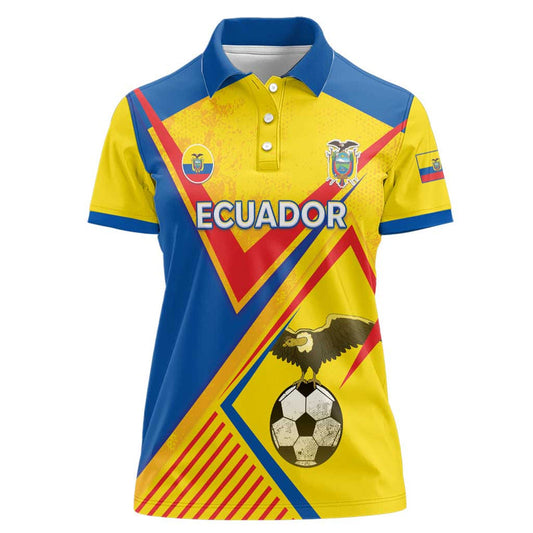 Custom Ecuador Football La Tricolor Sporty Style Women Polo Shirt