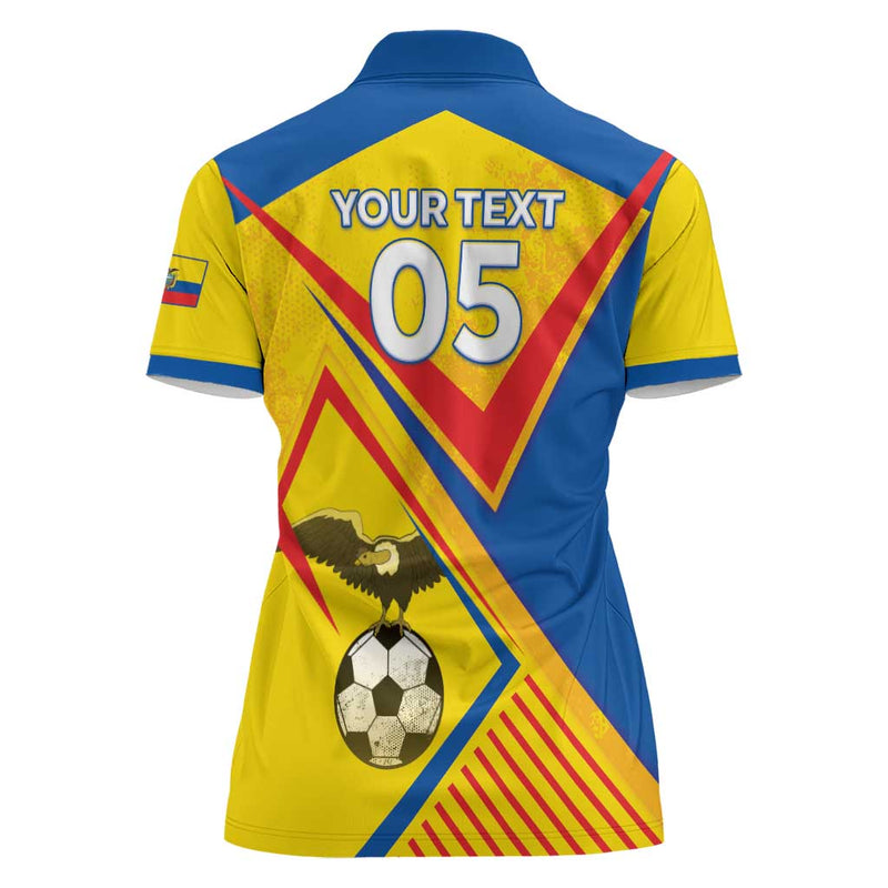 Custom Ecuador Football La Tricolor Sporty Style Women Polo Shirt