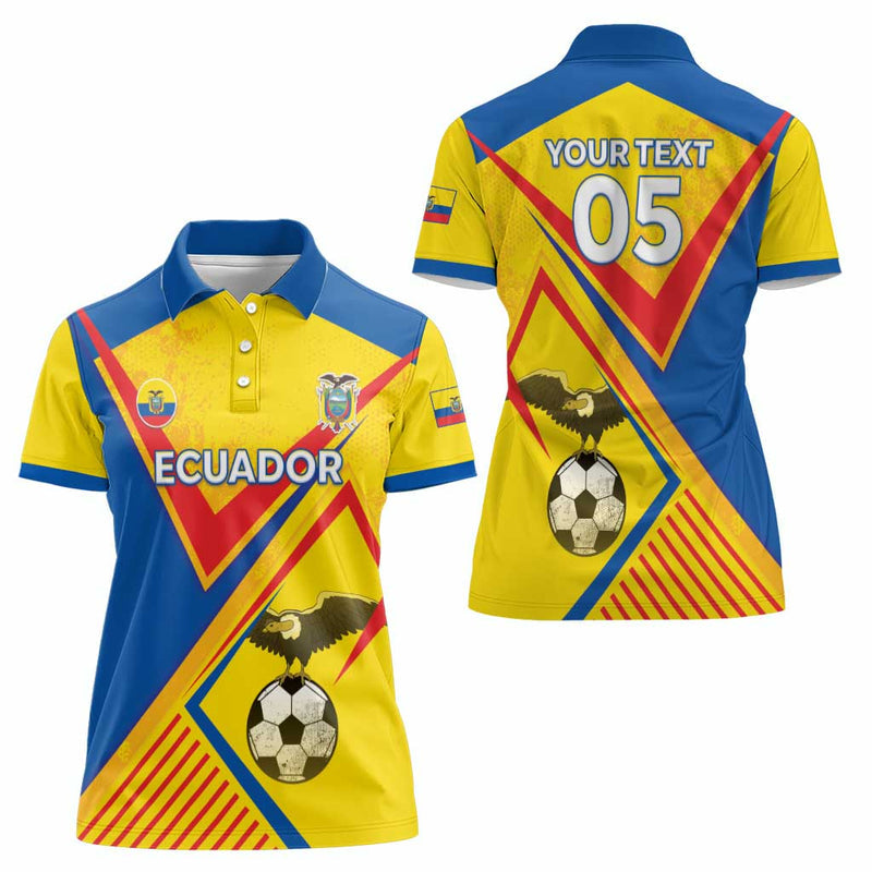 Custom Ecuador Football La Tricolor Sporty Style Women Polo Shirt