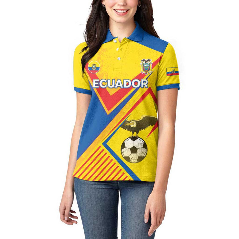 Custom Ecuador Football La Tricolor Sporty Style Women Polo Shirt